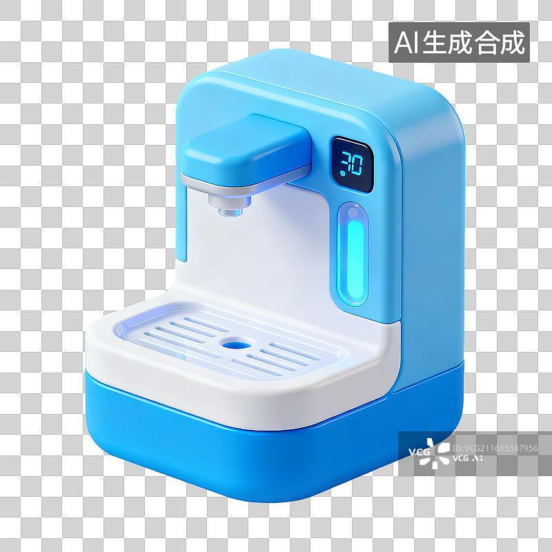【AI数字艺术】3D拟物风格新科技科幻商务元素智能感应饮水机图片素材