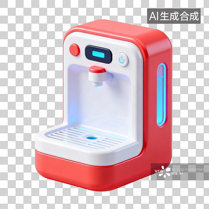 【AI数字艺术】3D拟物风格新科技科幻商务元素智能感应饮水机图片素材