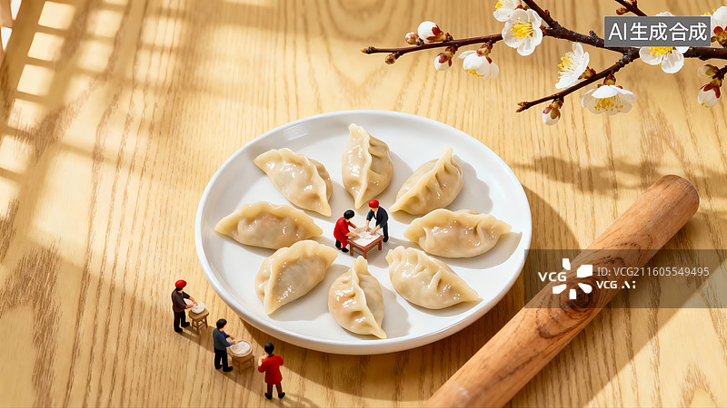 【AI数字艺术】年味饺子传统饮食文化创意营销素材图片素材