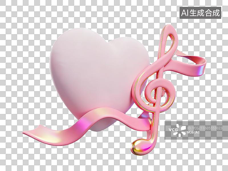 【AI数字艺术】3d粘土质感西方情人节爱心装饰图片素材