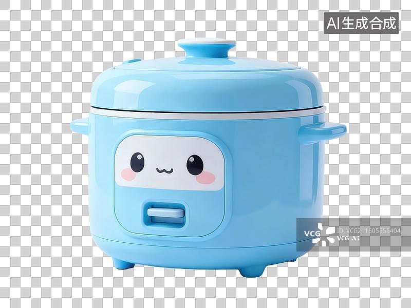 【AI数字艺术】蓝色卡通电饭煲图片素材
