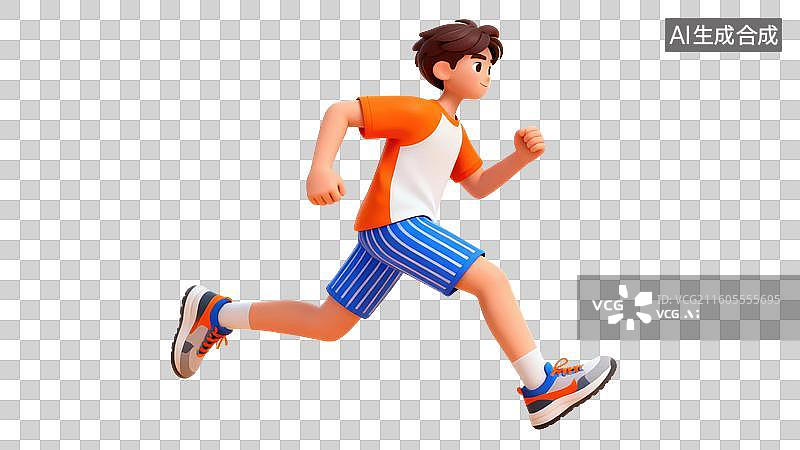 【AI数字艺术】奔跑的年轻男子图片素材