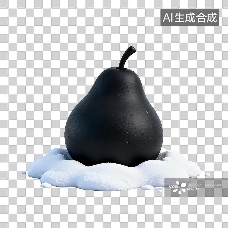 【AI数字艺术】积雪-卡通雪景冻梨冬季创意素材图片素材