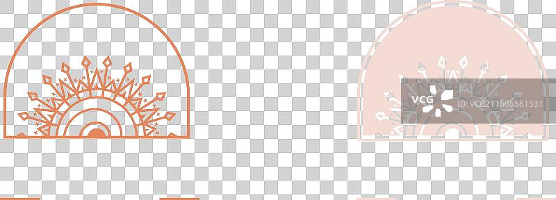 手绘波西米亚风格太阳标志设计图片素材