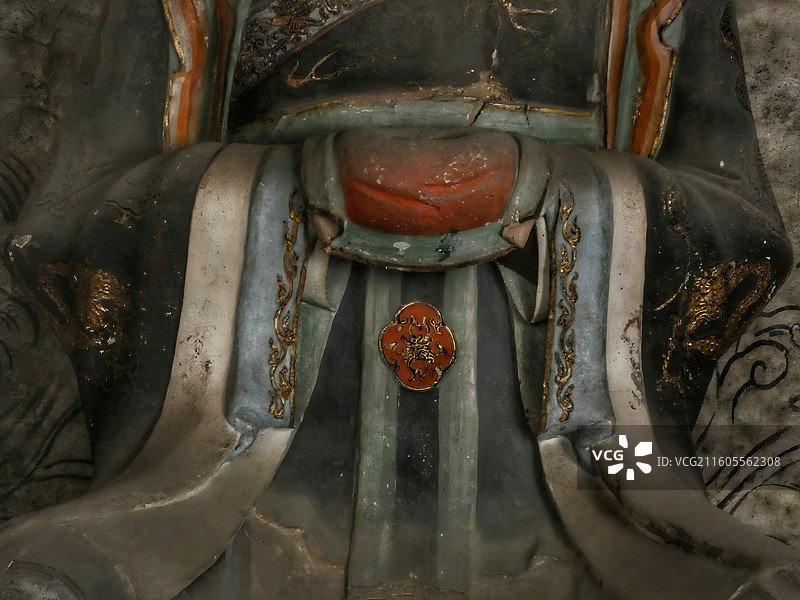 太原晋祠三圣祠坐南朝北，建于清乾隆二年，面阔三间，供奉药王、真君、黑龙王，具江南园林风格。图片素材