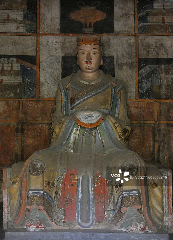 太原晋祠三圣祠坐南朝北，建于清乾隆二年，面阔三间，供奉药王、真君、黑龙王，具江南园林风格。图片素材