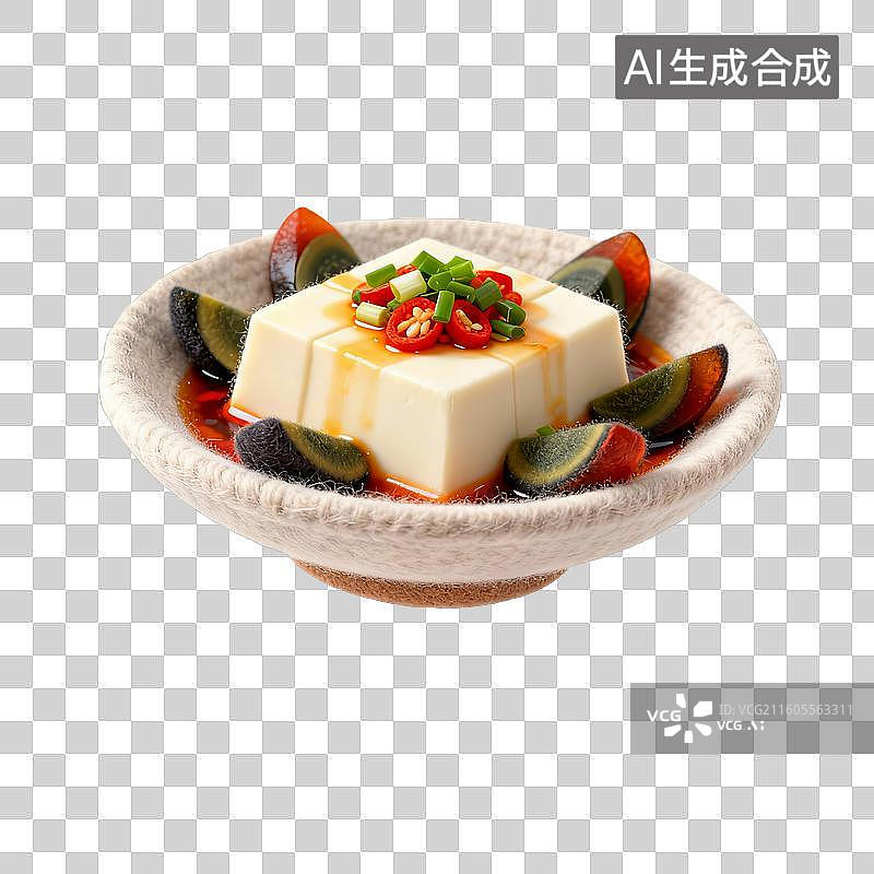【AI数字艺术】皮蛋拌豆腐图片素材