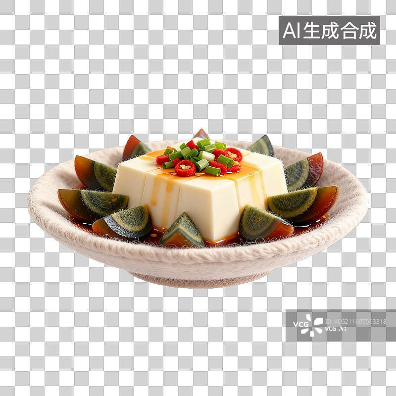 【AI数字艺术】皮蛋拌豆腐图片素材