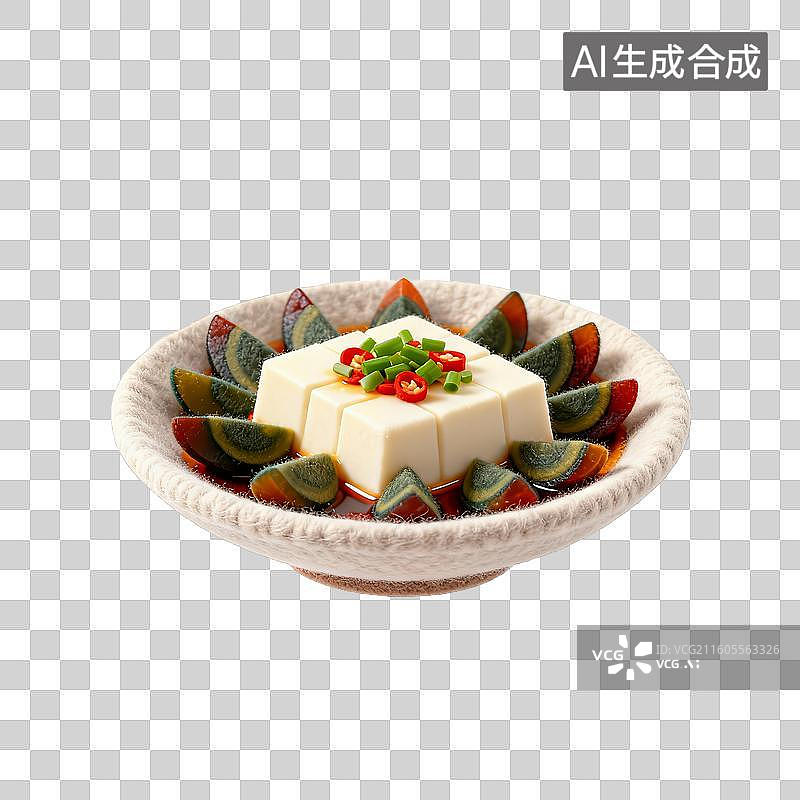 【AI数字艺术】皮蛋拌豆腐图片素材