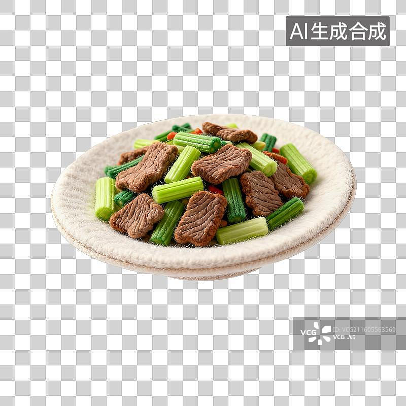 【AI数字艺术】芹菜炒牛肉美食图片素材