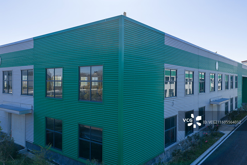 河南、周口、商水、工业区、绿色色块、几何装饰、厂房、外立面图片素材