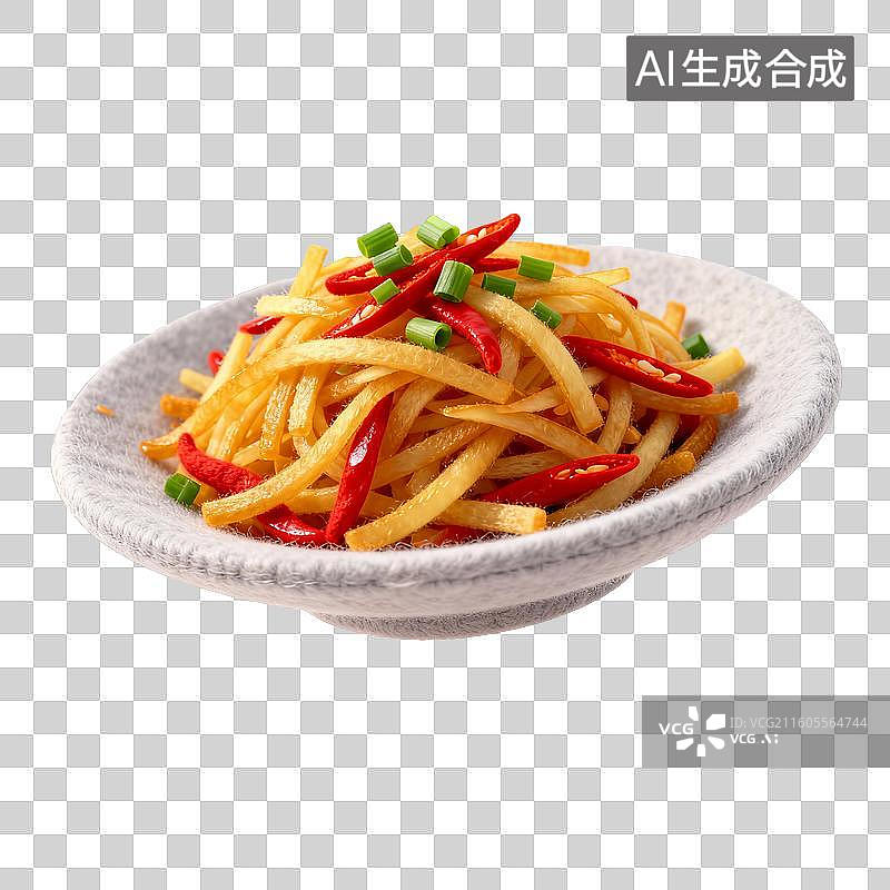 【AI数字艺术】色彩丰富的酸辣土豆丝图片素材
