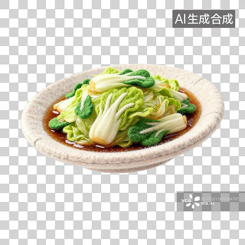 【AI数字艺术】毛毡酸溜白菜图片素材