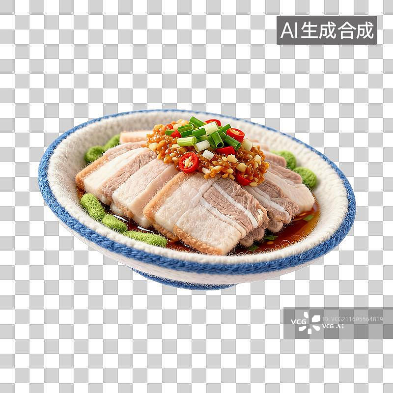 【AI数字艺术】毛毡蒜泥白肉图片素材