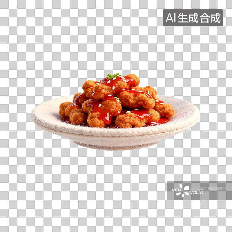 【AI数字艺术】毛毡风格的糖醋里脊图片素材