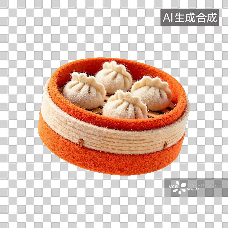 【AI数字艺术】一笼毛毡蒸饺图片素材