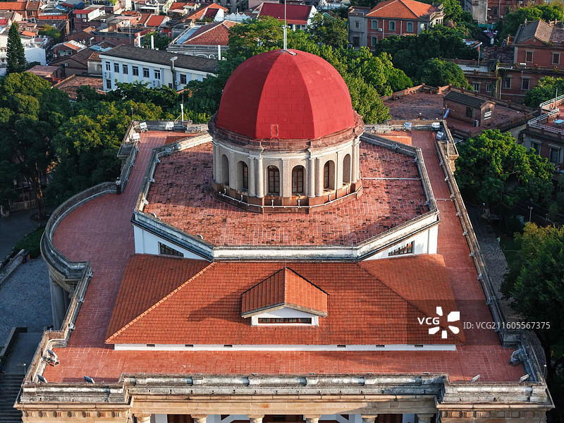 鼓浪屿八卦楼钢琴博物馆航拍特写图片素材