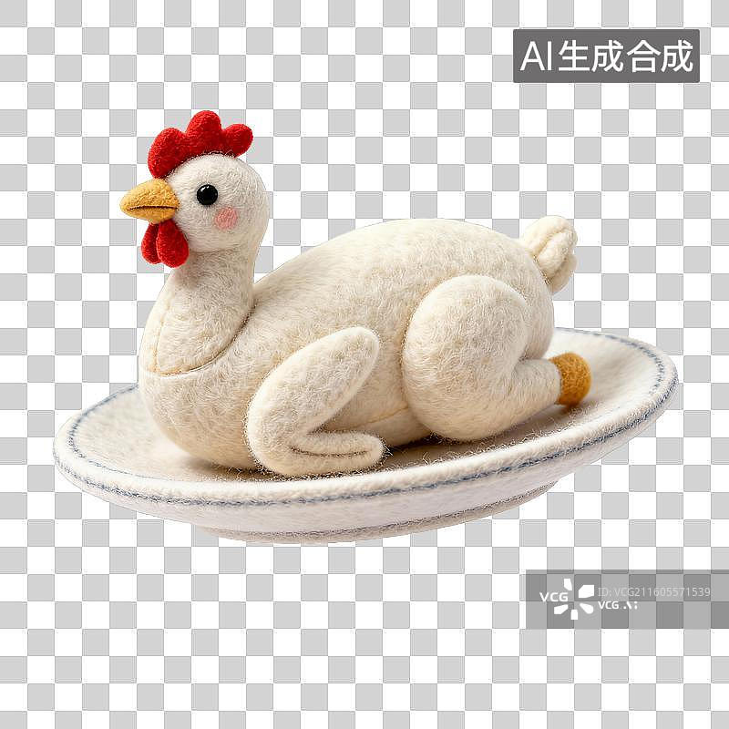 【AI数字艺术】美味的毛毡风格白切鸡图片素材