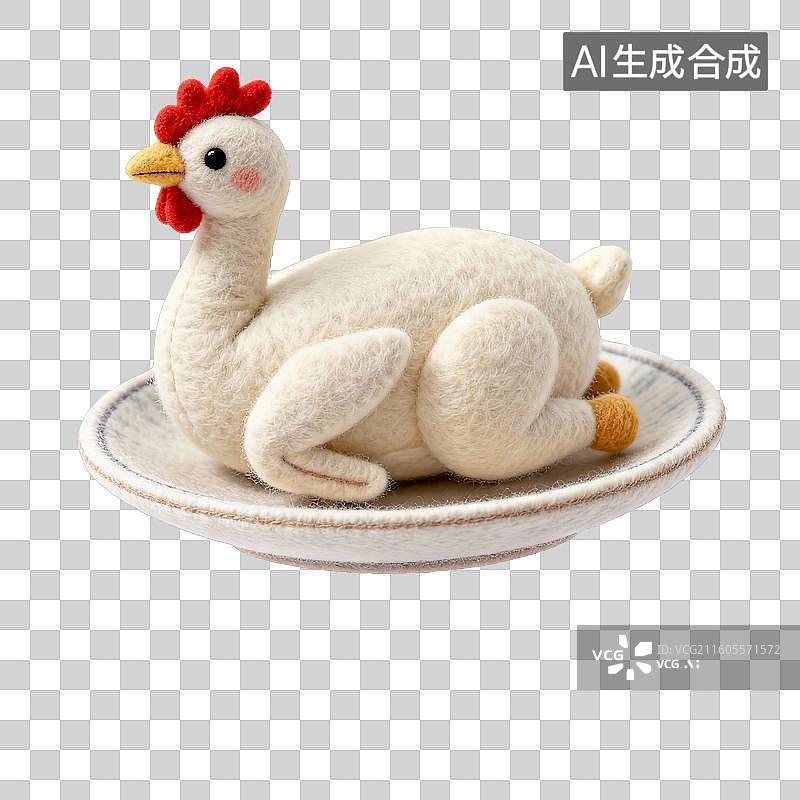 【AI数字艺术】美味的毛毡风格白切鸡图片素材