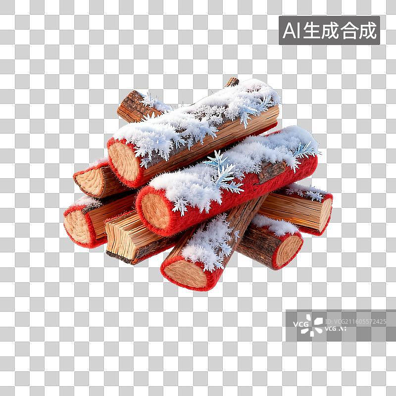 【AI数字艺术】毛毡风格的柴火图片素材