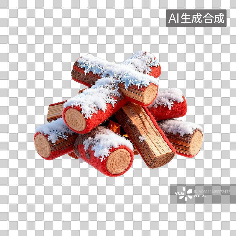 【AI数字艺术】毛毡风格的柴火图片素材