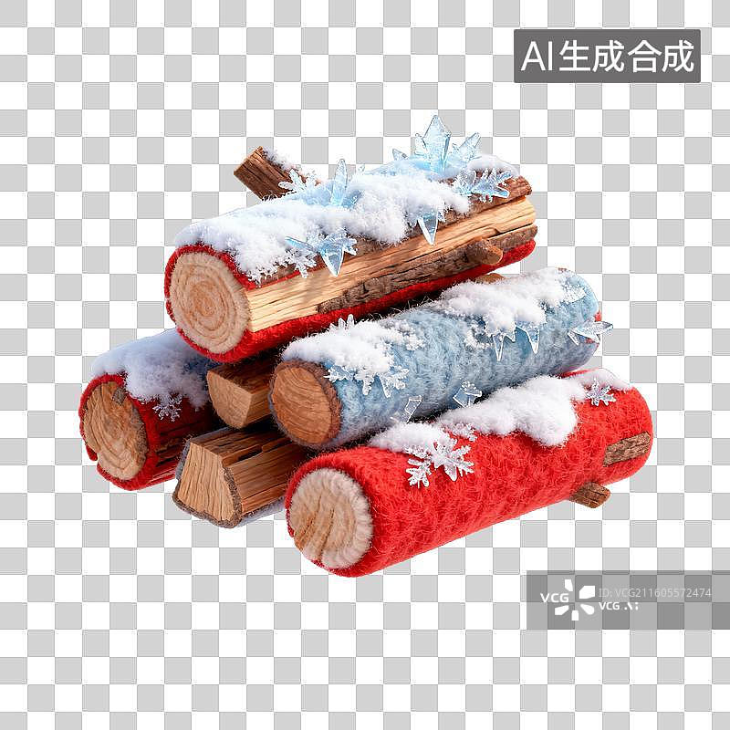 【AI数字艺术】毛毡风格的柴火图片素材