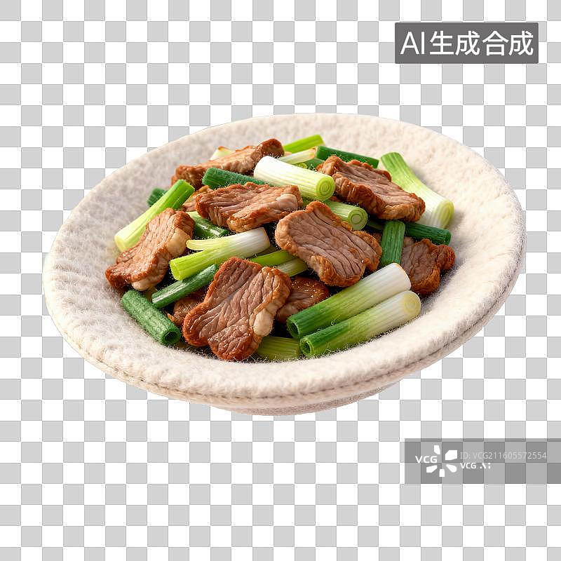 【AI数字艺术】毛毡风格的葱爆牛肉图片素材
