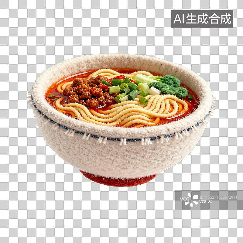 【AI数字艺术】美味的葱油拌面图片素材