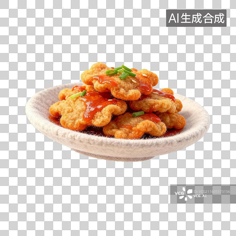 【AI数字艺术】毛毡风格的东北锅包肉图片素材