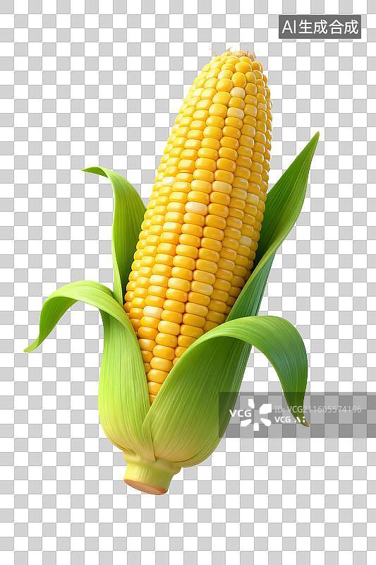 【AI数字艺术】3D渲染免抠图形元素玉米图片素材