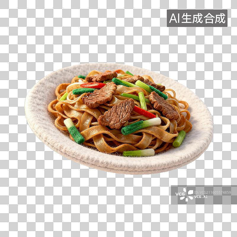 【AI数字艺术】毛毡风格的干炒牛河图片素材