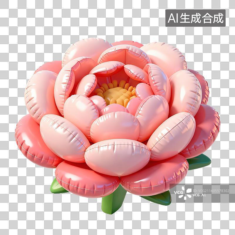 【AI数字艺术】气球风牡丹花插画图片素材