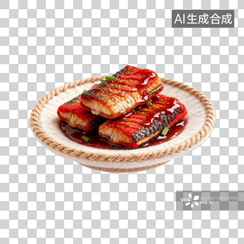 【AI数字艺术】毛毡风格的红烧带鱼图片素材