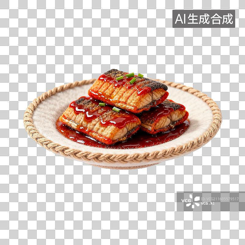 【AI数字艺术】毛毡风格的红烧带鱼图片素材
