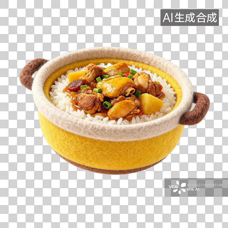 【AI数字艺术】诱人的黄焖鸡米饭图片素材