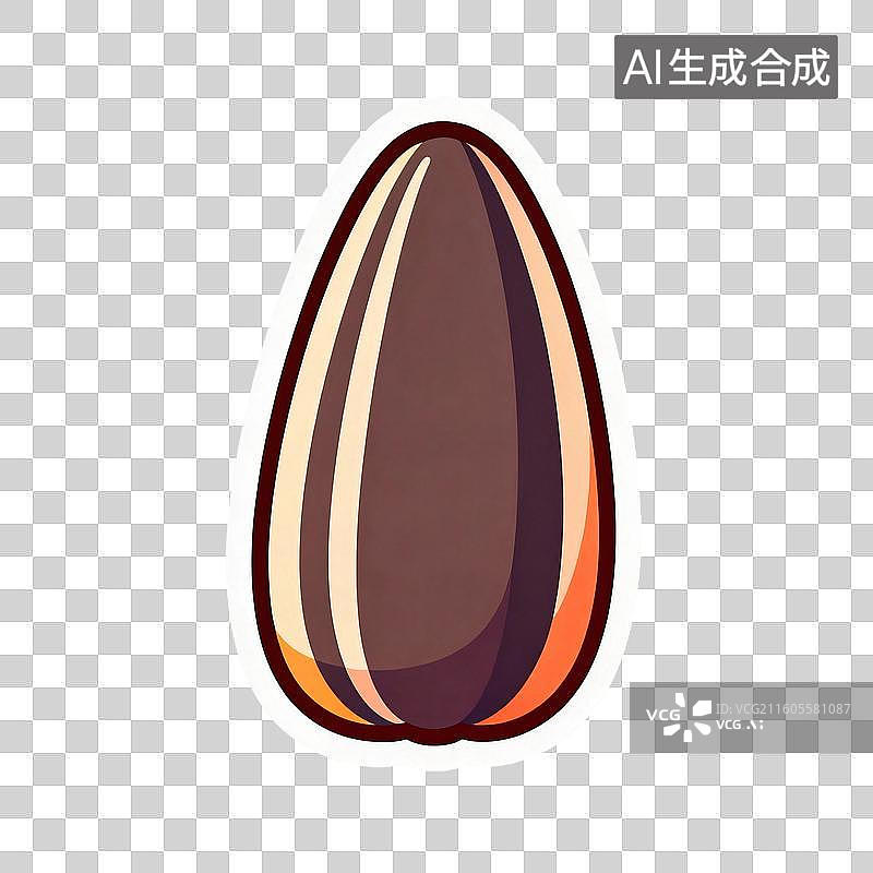 【AI数字艺术】新年春节年俗2D贴纸卡通促销拟物风格元素瓜子种子坚果图片素材