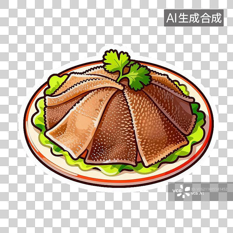 【AI数字艺术】新年春节年俗2D贴纸卡通促销拟物风格元素年夜饭火锅配菜毛肚图片素材