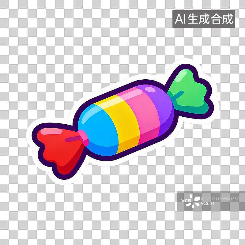 【AI数字艺术】新年春节年俗2D贴纸卡通促销拟物风格元素糖果年货图片素材