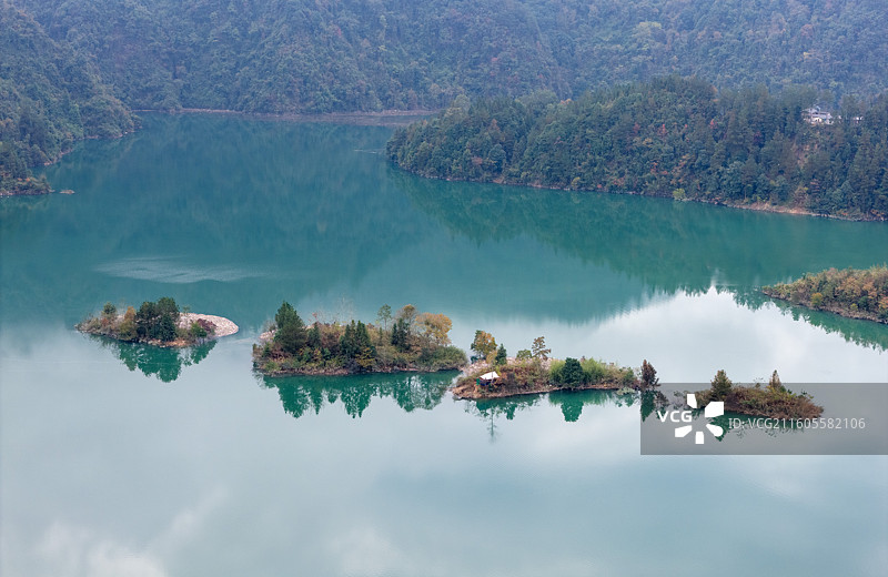 宣恩贡水河湿地桐子营水库风光图片素材