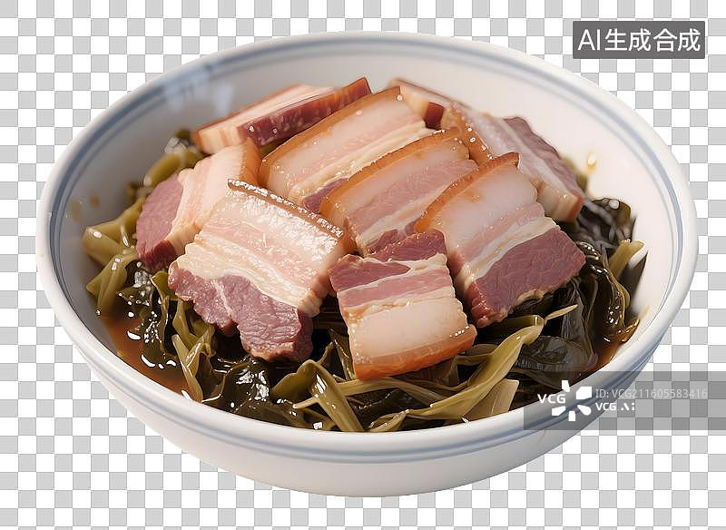 【AI数字艺术】AIGC：美食菜肴家常菜梅菜扣肉，设计元素，免抠图形图片素材