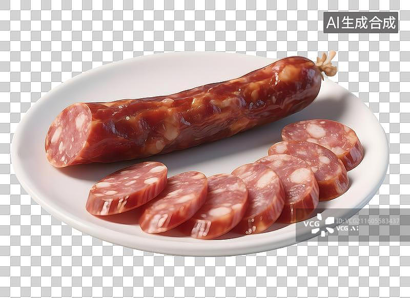 【AI数字艺术】AIGC:3D家常菜腊肠 设计元素，免抠图形图片素材
