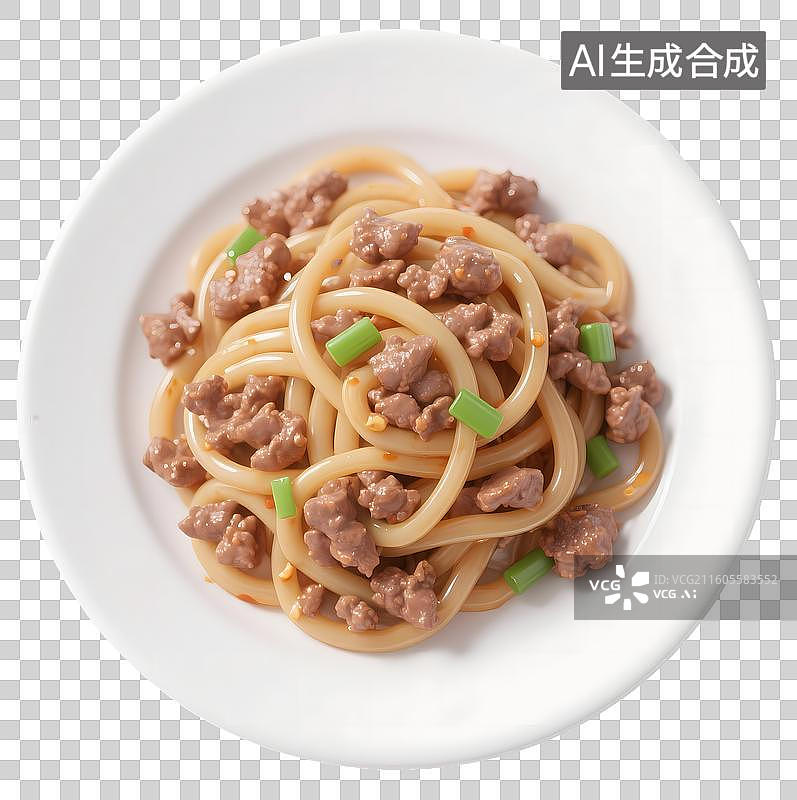 【AI数字艺术】AIGC:3D炒菜 家常菜 肉沫炒粉条，设计元素，免抠图形图片素材