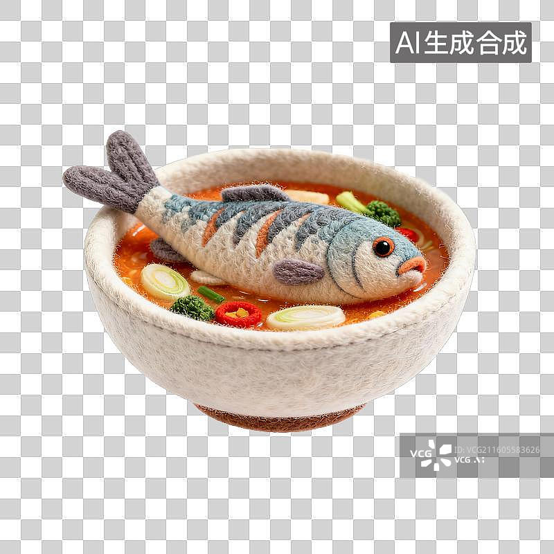 【AI数字艺术】毛毡水煮鱼模型图片素材