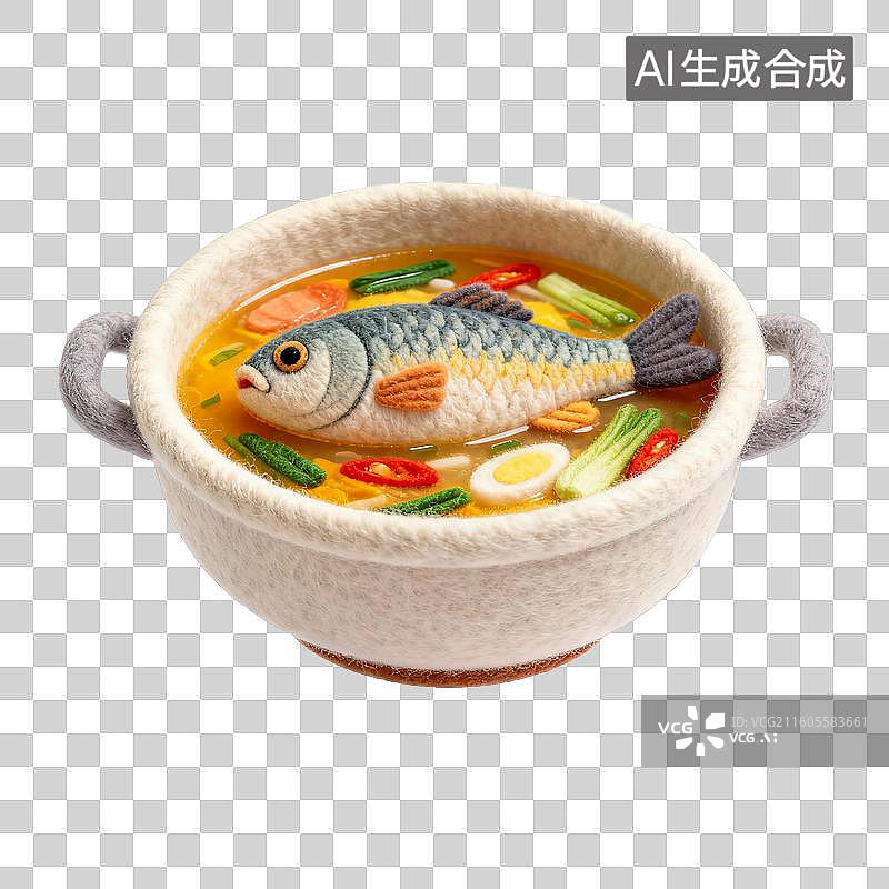 【AI数字艺术】毛毡水煮鱼模型图片素材