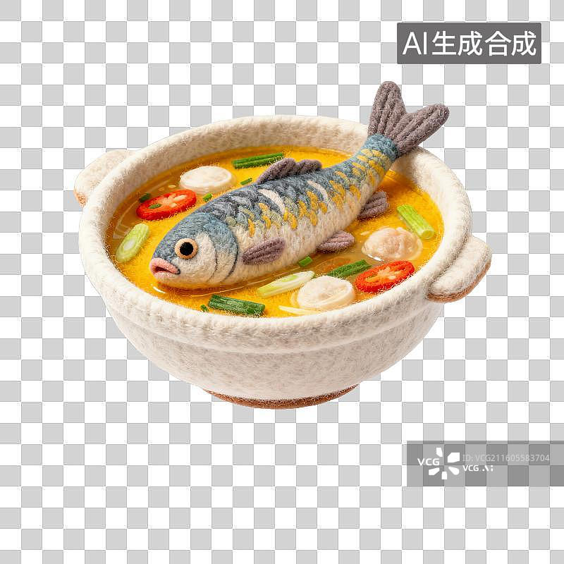 【AI数字艺术】毛毡水煮鱼模型图片素材