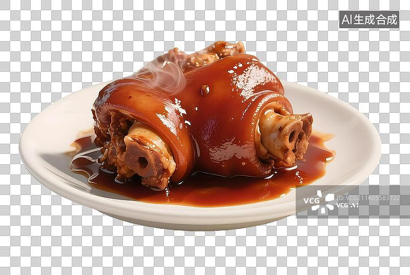 【AI数字艺术】AIGC:3D年夜饭家常菜酱肘子，设计元素，免抠图形图片素材