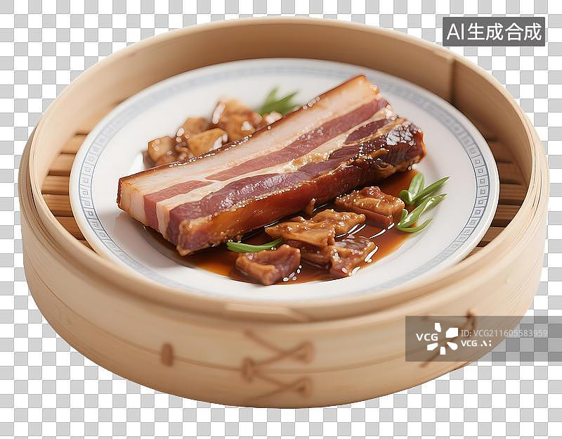 【AI数字艺术】AIGC:3D家常菜 腊肉，设计元素，免抠图形图片素材