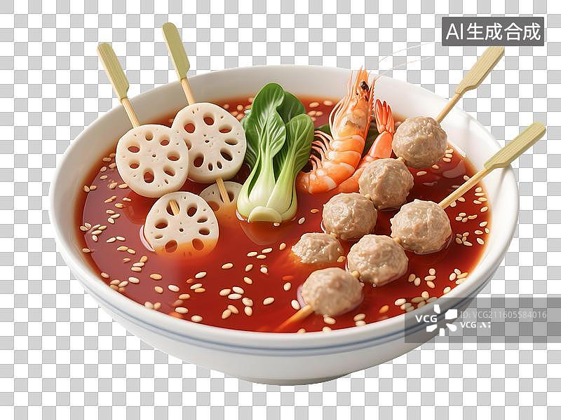 【AI数字艺术】AIGC:3D家常菜四川菜 钵钵鸡串串香设计元素，免抠图形图片素材
