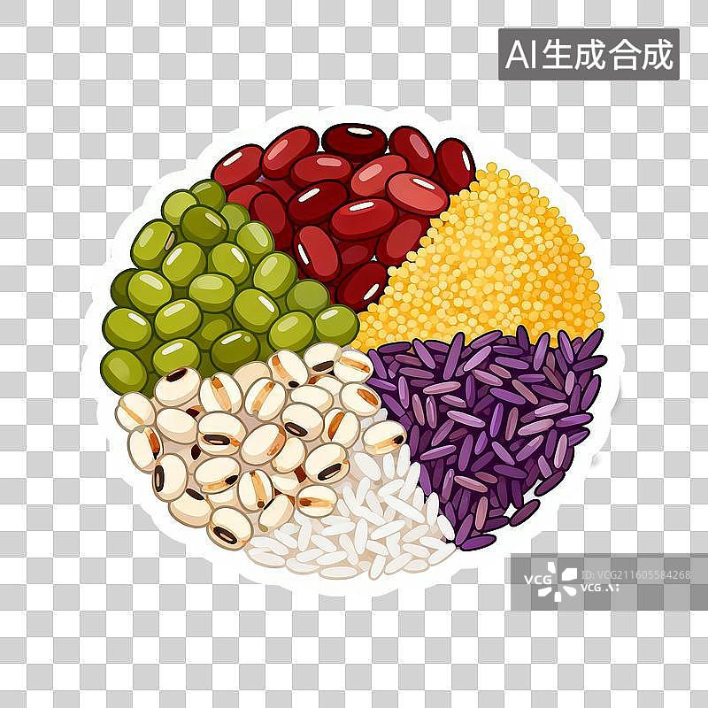 【AI数字艺术】多种杂粮谷物拼盘图片素材