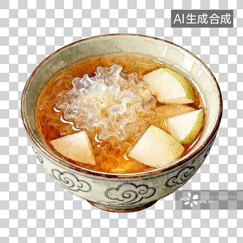 【AI数字艺术】碗装燕窝炖梨汤图片素材